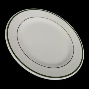 Set of 4 Shenango China 6.25" Green Band Restaurant Ware Plates USA